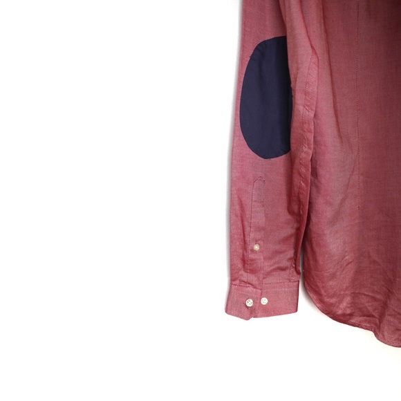 Zara Man NWT Red Collar Button Down Long Sleeve Dress Top Large - Picture 4 of 6